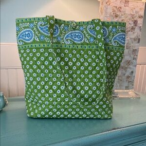 Vera Bradley Green Paisley Tote Bag